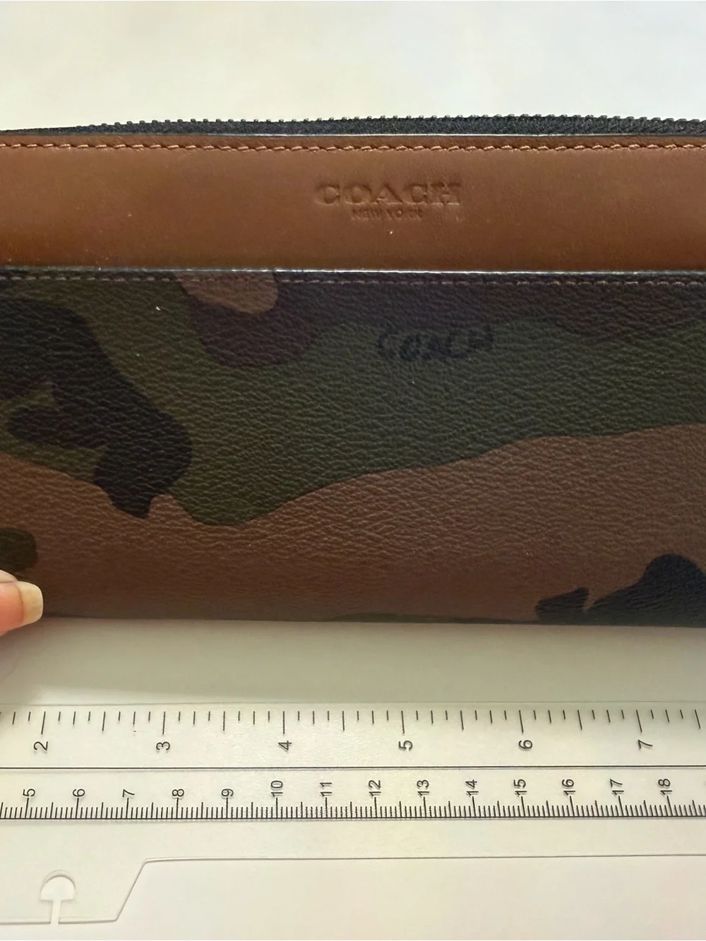 Coach Men's Camouflage Zip Wallet - Brown & Green